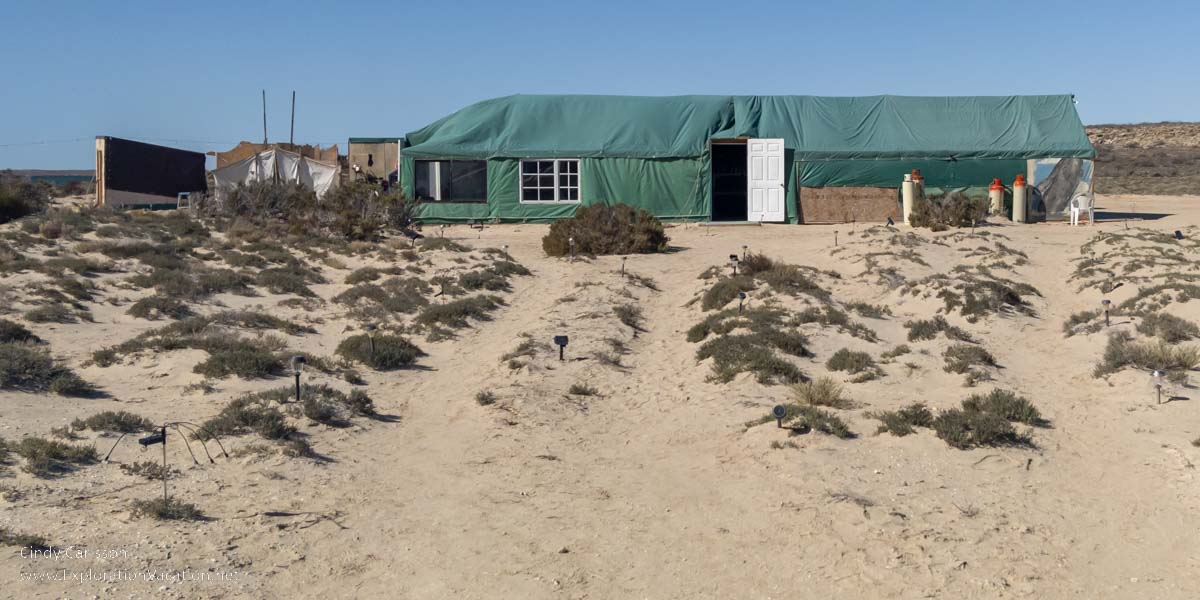 Photo of the dining tent at the Baja Jones whale watching camp on Laguna Ojo de Liebre in Guerrero Negro, Baja Sur, Mexico &copy; Cindy Carlsson - ExplorationVacation.net