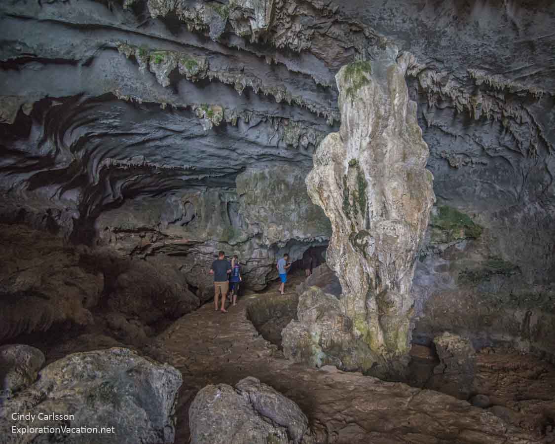 photo of people in a cave in the Ha Long Bay UNESCO World Heritage site in Vietnam &copy; Cindy Carlsson at ExplorationVacation