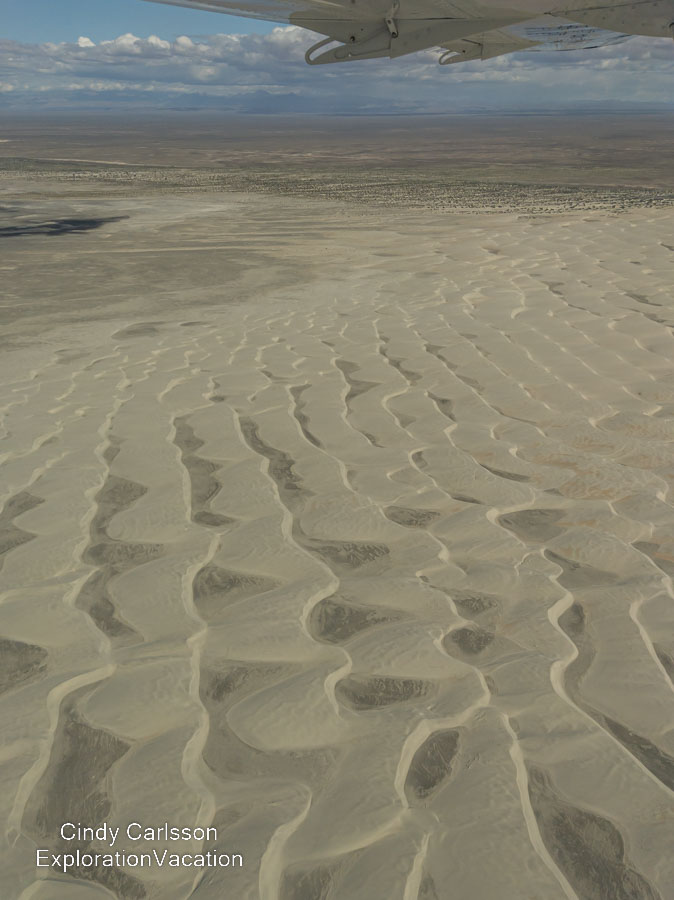 Aerial photo of dunes in the Valle de los Cirios Flora and Fauna Protection Area near Guerrero Negro in Baja California Mexico &copy; Cindy Carlsson &ndash; ExplorationVacation.net