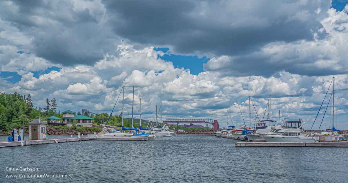 Photo of Taconite Harbor Marina on Lake Super's North Shore in Minnesota © Cindy Carlsson at ExplorationVacation.net