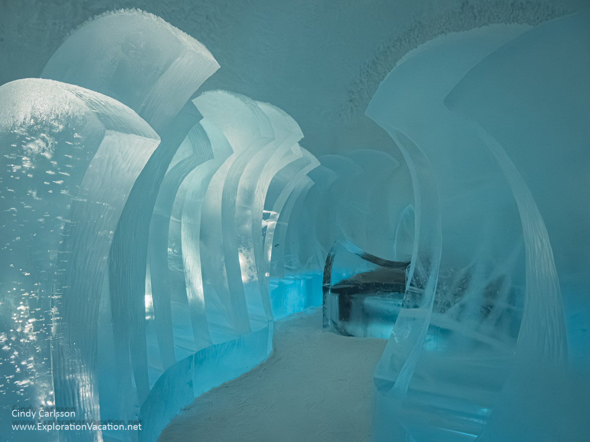 Photo of the Art Suite Crescents by Swedish landscape architects Ida Mangsbo and Elin Julin at Icehotel 365 in Jukkasj&auml;rvi, Swedish S&aacute;pmi (Lapland) &copy; Cindy Carlsson ExplorationVacation.net