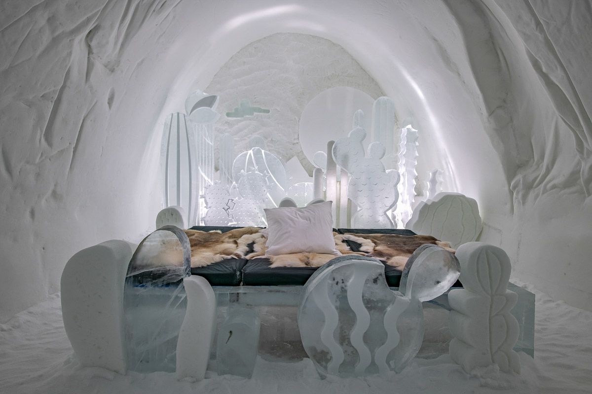Photo of Art Suite Dream with a Thorn in Icehotel 34 in Sweden. Photo &copy; Asaf Kliger for Icehotel https://www.icehotel.com/