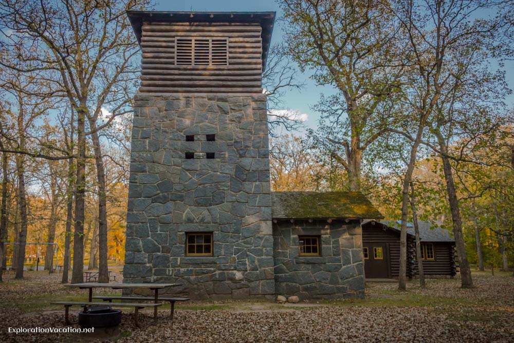 A historic building in Lindbergh State Park.
