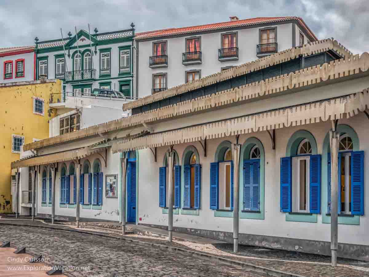 photo of colonial-era buildings in Angra do Heroismo on Terceira in Portugal's Azore's Islands &copy; Cindy Carlsson at ExplorationVacation.net 