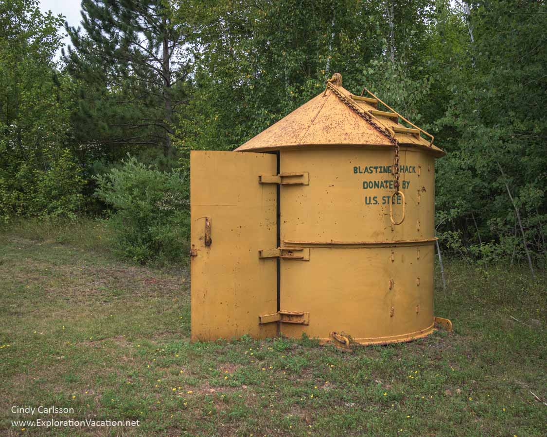 Photo of a shelter used by workers to protect them from falling rock when blasting rock in the mine © Cindy Carlsson ExplorationVacation.net