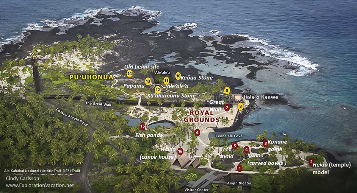 Puʻuhonua o Hōnaunau National Historical Park map.