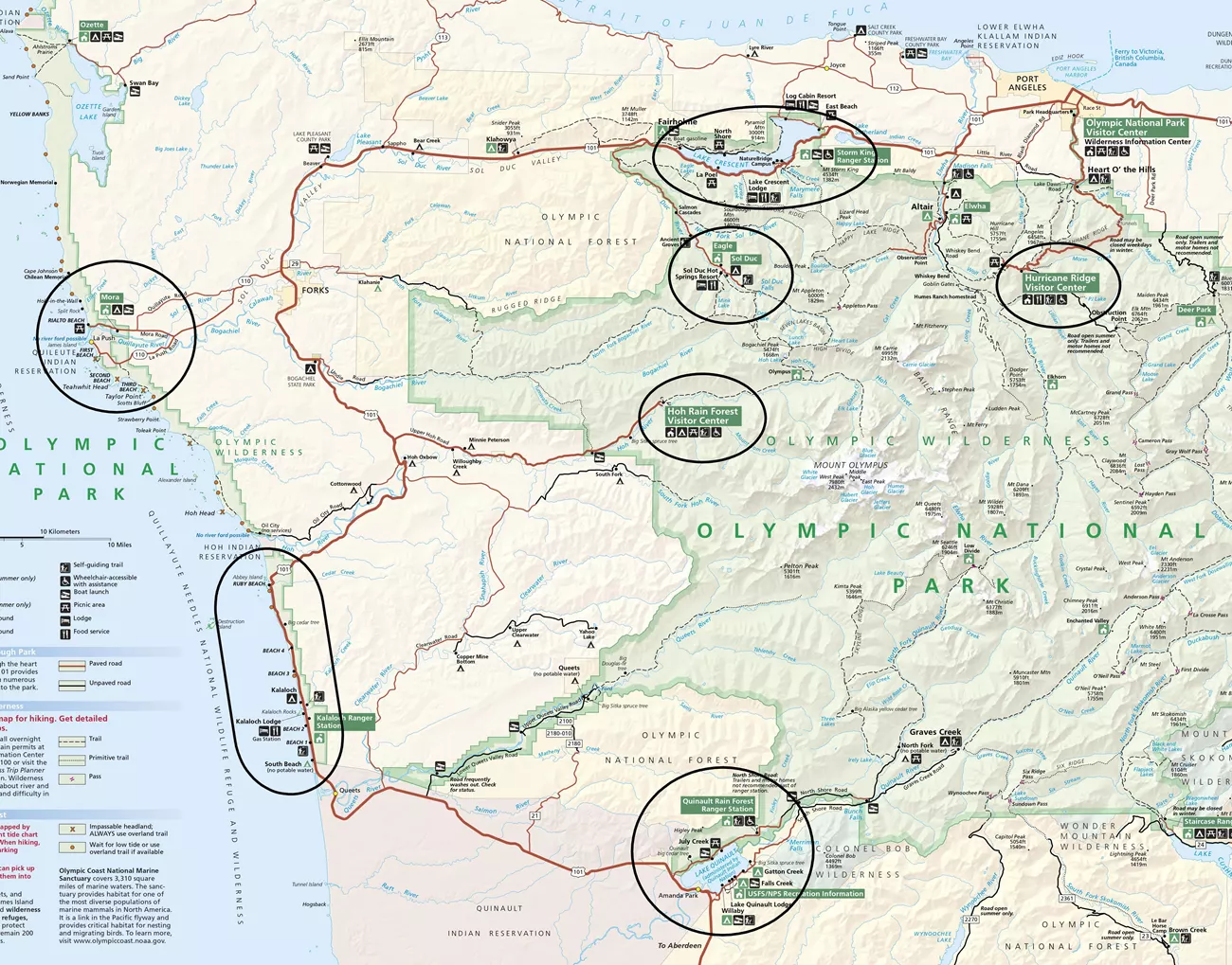 Olympic National Park trip planning map from the National Park Service.