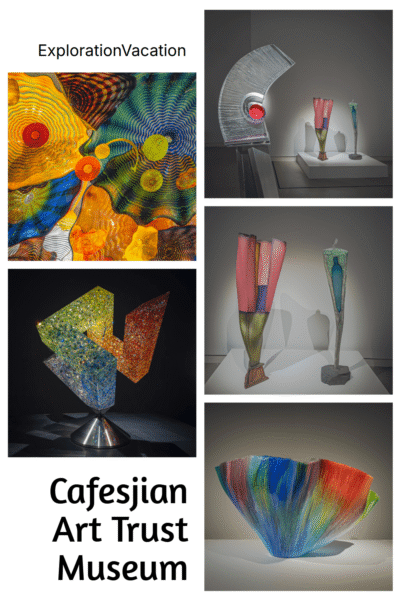 Photos of contemporary American studio glass art at the Cafesjian (CAT) museum.
