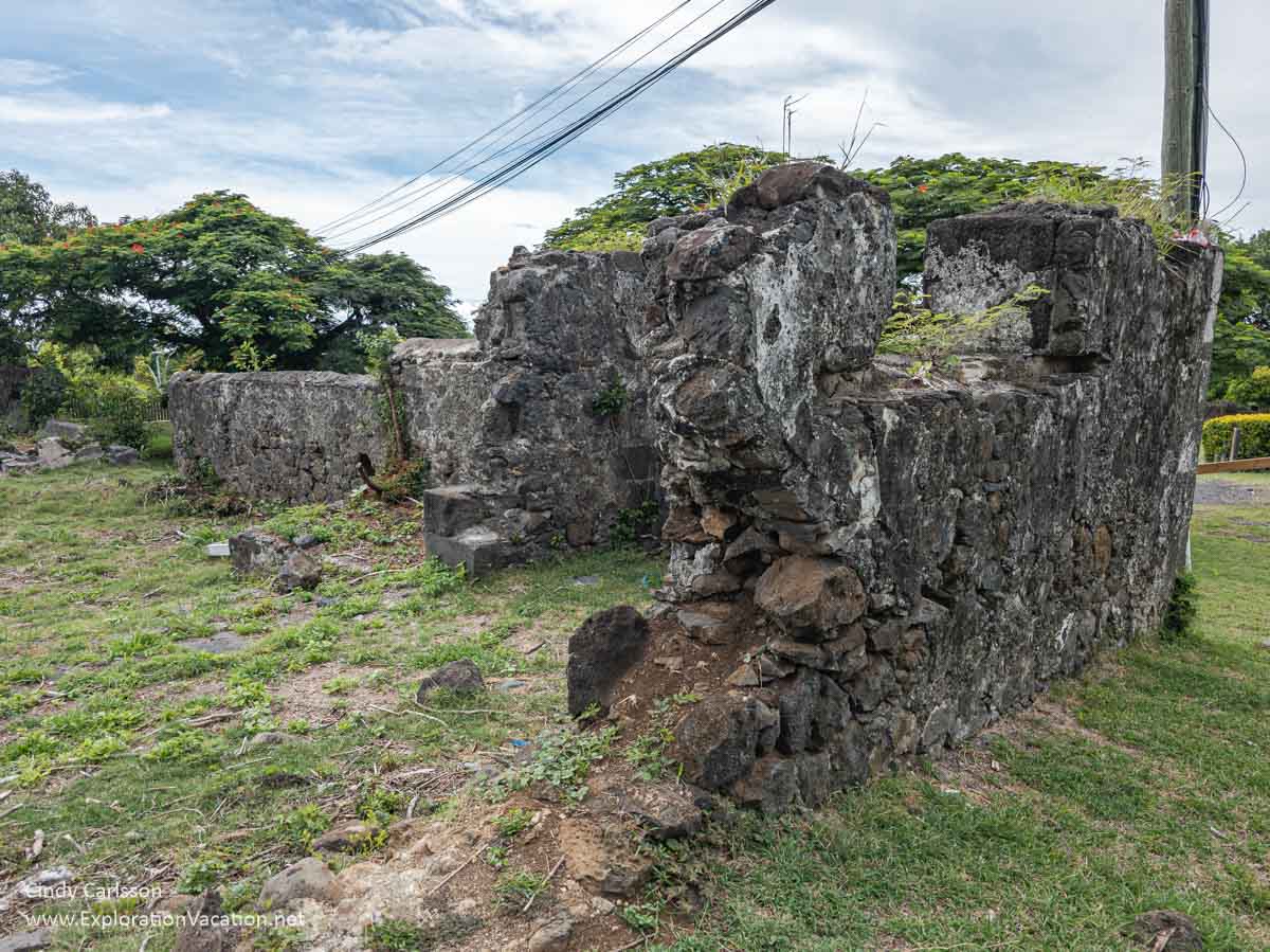 Ruins at the historic Maison Rouge coffee plantation.
