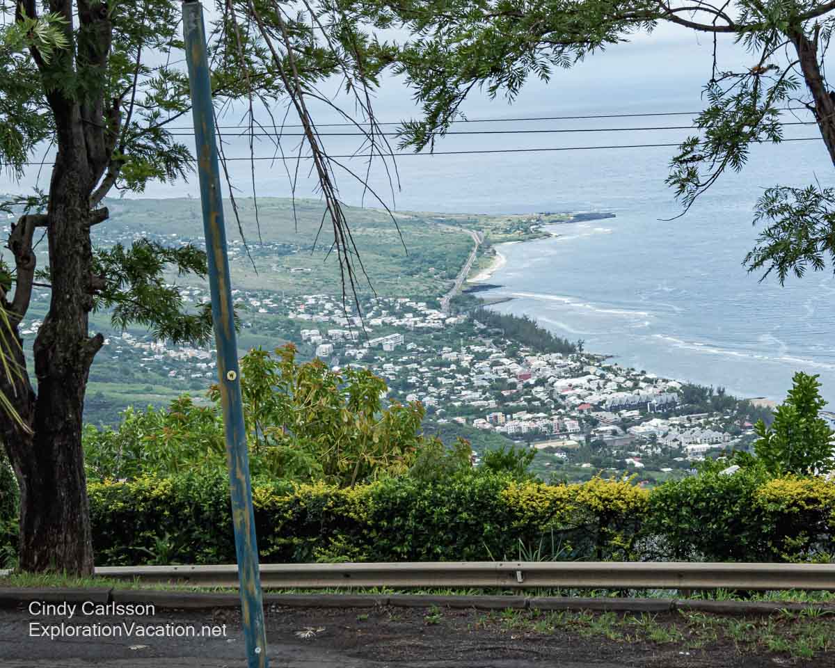 View of the coastal development from high above.
