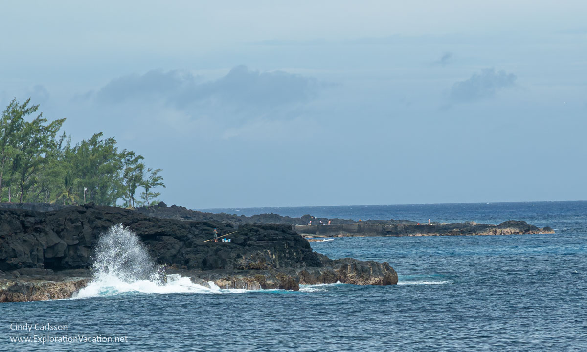 Lava cliffs that reach into the sea,